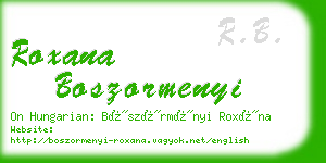 roxana boszormenyi business card